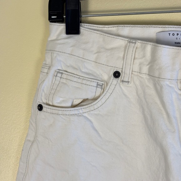 NWOT TOPSHOP Cinch Low Rise Relaxed Jean In White Women Size W26 L30 Casual - Picture 6 of 14